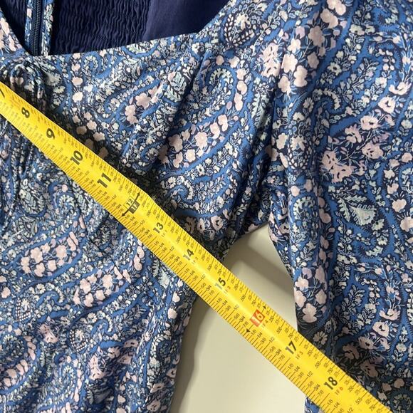 J.CREW LIBERTY FABRIC SWEETHEART SMOCKED FLORAL PUFF SLEEVES DRESS SIZE 4 - Picture 8 of 10